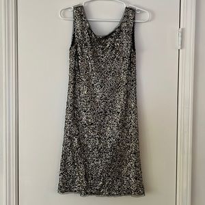 Black and silver sequin mini dress